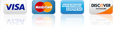 Visa, MasterCard, American Express, Discover